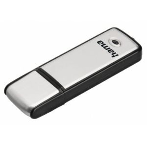 HAMA – Hama Fancy 128GB USB 2.0 Memory Pen, Brushed Aluminium, Cap, Keyring, Black/Silver