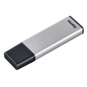 HAMA – Hama Classic 128GB USB 3.0 Memory Pen, Aluminium, Cap, Keyring, 90MB/s, Black/Silver