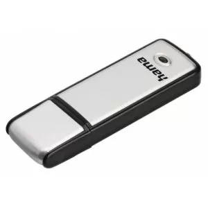 HAMA – Hama Fancy 32GB USB 2.0 Memory Pen, Brushed Aluminium, Cap, Keyring, Black/Silver