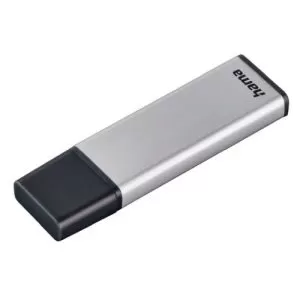 HAMA – Hama Classic 32GB USB 3.0 Memory Pen, Aluminium, Cap, Keyring, 70MB/s, Black/Silver