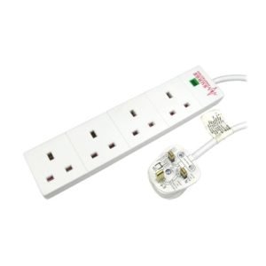 SPIRE – Spire Mains Power Multi Socket Extension Lead, 4-Way, 2M Cable, Surge Protected