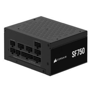 CORSAIR – Corsair 750W SF Series SF750 SFX PSU, Fully Modular, 80+ Platinum, Fluid Dynamic Fan, ATX 3.1, PCIe 5.1, SFX-to-ATX Bracket