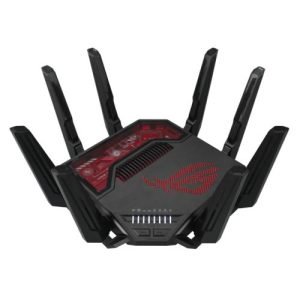 ASUS – Asus (ROG Rapture GT-BE19000) BE19000 Tri-Band Wi-Fi 7 Gaming Router, 2x 10G Ports, 2.5G WAN, Game Acceleration, AiMesh, RGB Lighting