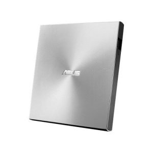 ASUS – Asus (ZenDrive U9M) External Slimline DVD Re-Writer, USB-A / USB-C, 8x, Black, M-Disc Support, Cyberlink Power2Go 8, Silver