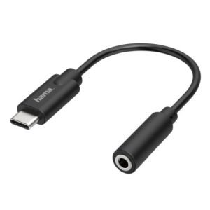 HAMA – Hama USB Type-C Male to 3.5mm Jack Female Adapter, Black