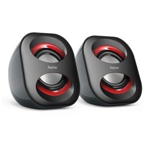 HAMA – Hama Sonic Mobil 183 2.0 Notebook Speakers, 3.5 mm Jack, USB-A for Power, Inline Volume Controls