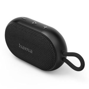 HAMA – Hama Buddy 3.0 Bluetooth 6W Portable Loudspeaker, 1200mAh Battery, IPX7 Waterproof, Hands-Free, Hanging Loop, Black