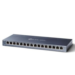 TP-LINK – TP-LINK (TL-SG116) 16-Port Gigabit Unmanaged Desktop Switch, Steel Case