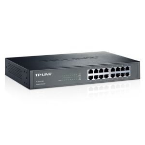 TP-LINK – TP-LINK (TL-SG1016D) 16-Port Gigabit Unmanaged  Desktop/Rackmount Switch, Steel Case