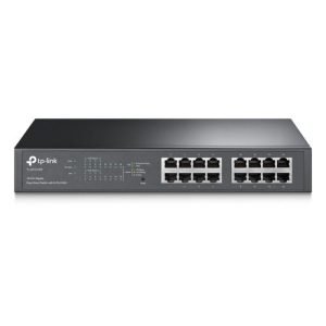 TP-LINK – TP-LINK (TL-SG1016D) 16-Port Gigabit Unmanaged  Desktop/Rackmount Switch, Steel Case