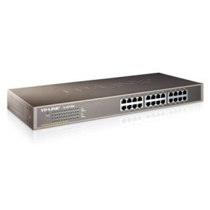 TP-LINK – TP-LINK (TL-SF1024) 24-Port 10/100Mbps Unmanaged  Rackmount Switch, Steel Case