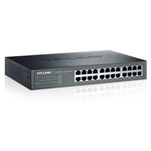 TP-LINK – TP-LINK (TL-SG1024D) 24-Port Gigabit Unmanaged  Desktop/Rackmount Switch, Steel Case