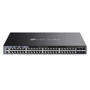 TP-LINK – TP-LINK (SG6654XHP) Omada 48-Port Gigabit Stackable L3 Managed PoE+ Switch with 6x 10G SFP+ Slots, USB