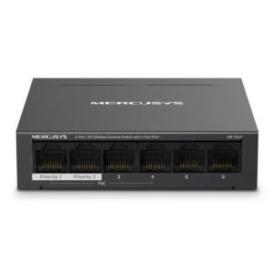 MERCUSYS – Mercusys (MS106LP) 6-Port 10/100Mbps Desktop Switch with 4-Port PoE+, Metal Case