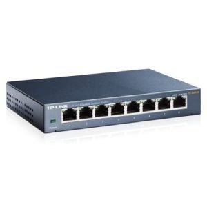 TP-LINK – TP-LINK (TL-SG108) 8-Port Gigabit Unmanaged Desktop Switch, Steel Case