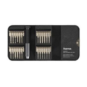 HAMA – Hama 24-in-1 Mini Screwdriver Set, Resilient Steel, Leather-Look Case