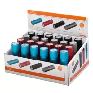 HAMA - Hama FL-60 LED Torch x24 Multipack, 25 Lumen, Hand Strap, Various Colours, Display Case