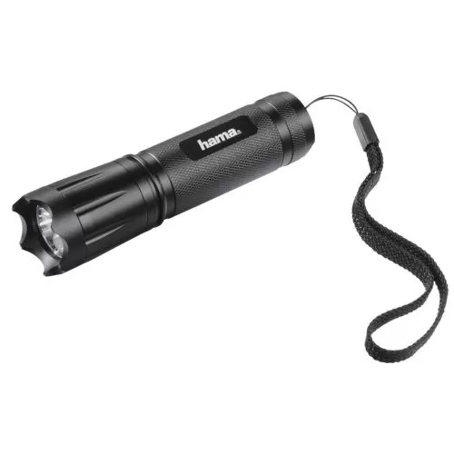 HAMA - Hama Classic C-118 100 Lumen LED Torch, 110m Range, IP54 Splash/Dust Proof, Black