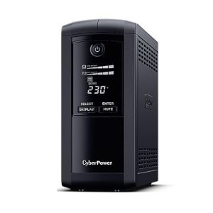 CYBERPOWER – CyberPower Value Pro 1000VA Line Interactive Tower UPS, 550W, LCD Display, 6x IEC, AVR Energy Saving, 1Gbps Ethernet