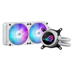 ASUS – Asus ROG STRIX LC III 240 ARGB White Liquid CPU Cooler, 240mm, 7th Gen v2 Asetek Pump, ARGB Fans, Rotatable Water Block