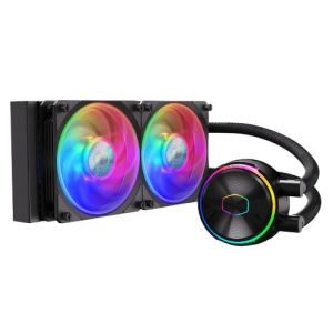 COOLER MASTER – Cooler Master PL240 Flux ARGB 240mm Liquid CPU Cooler, 2x ARGB PWM Fans, RGB Pump Head, RGB Controller, Black