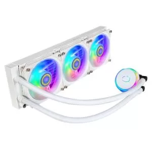 COOLER MASTER – Cooler Master PL360 Flux ARGB 360mm Liquid CPU Cooler, 3x ARGB PWM Fans, RGB Pump Head, RGB Controller, White