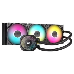 CORSAIR – Corsair NAUTILUS 360 RS ARGB Liquid CPU Cooler, RS120 ARGB Magnetic Dome Fans, RGB Pump, Daisy-Chain Connections, Black