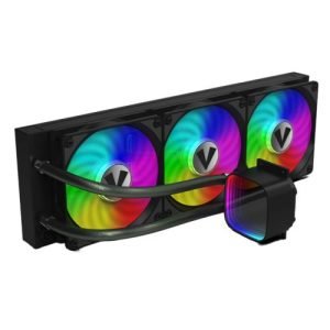 VIDA – Vida Aquilo 360mm ARGB Liquid CPU Cooler, 3x ARGB PWM Fans, Infinity Mirror RGB Pump Head, Black