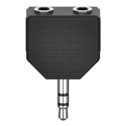 HAMA - Hama 3.5mm Jack Splitter Dongle, 3.5mm Jack Male to 2x 3.5mm Jack Female, Black