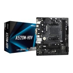 ASROCK - Asrock A520M-HDV, AMD A520, AM4, Micro ATX, 2 DDR4, VGA, DVI, HDMI, M.2