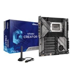 ASROCK - Asrock WRX80 CREATOR R2.0, AMD WRX80, sWRX8, EATX, 8 DDR4, Wi-Fi 6E, Thunderbolt 4, Dual 10G LAN & IPMI, 2x M.2