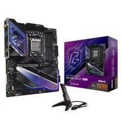 ASROCK - Asrock X870E NOVA WIFI, AMD X870E, AM5, ATX, 4 DDR5, HDMI, 2 USB4, Wi-Fi 7, 5G LAN, RGB, 5x M.2