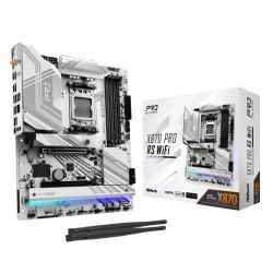 ASROCK - Asrock X870 PRO RS WIFI, AMD X870, AM5, ATX, 4 DDR5, HDMI, 2 USB4, Wi-Fi 7, 2.5G LAN, RGB, 3x M.2