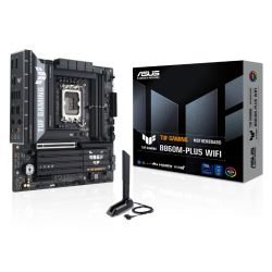 ASUS - Asus TUF GAMING B860M-PLUS WIFI, Intel B860, 1851, Micro ATX, 4 DDR5, HDMI, DP, USB 20Gbps, Wi-Fi 7, 2.5G LAN, 3x M.2