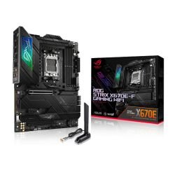 ASUS - Asus ROG STRIX X670E-F GAMING WIFI, AMD X670, AM5, ATX, 4 DDR5, HDMI, DP, Wi-Fi 6E, 2.5G LAN, PCIe5, RGB, 4x M.2