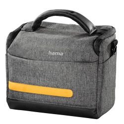 HAMA - Hama Terra 130 Camera Bag, Shoulder Strap, Trolley Strap, Removable Divider, Grey, 20 x 10.5 x 16.5 cm Compartment