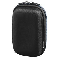 HAMA - Hama Hardcase Zip 80M Camera Case, Belt Loop, Neck Strap, Black/Blue, 7.5 x 4.5 x 12.5 cm Compartment