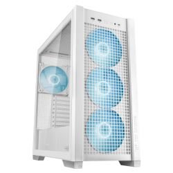 ASUS - Asus TUF Gaming GT302 ARGB Case w/ Glass Window, E-ATX, 4x ARGB Fans, Interchangeable Side Panel, USB-C, Asus BTF Compatible, White