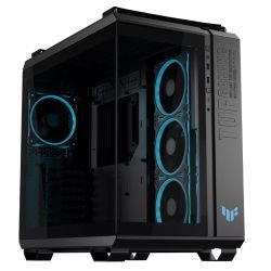 ASUS - Asus TUF Gaming GT502 Horizon ARGB Case w/ Glass Front & Side, ATX, Dual Chamber, Modular Design, 4x ARGB Fans, USB-C 20Gbps, Carry Handles, Black