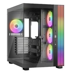 BEQUIET - Be Quiet! Light Base 600 LX ARGB Gaming Case w/ Glass Front & Side, ATX, Invertible, 4x ARGB Fans, 1.33M ARGB Strip & Controller, USB-C, Asus BTF Compatible, Black