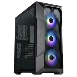 COOLER MASTER - Cooler Master MasterBox TD500 Mesh V2 Gaming Case w/ Glass Side, E-ATX, 3x ARGB Fans, ARGB Fan Hub, FineMesh Front, USB-C, Black