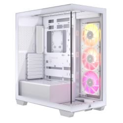 CORSAIR - Corsair iCUE LINK 3500X RGB Gaming Case w/ Glass Side & Front, E-ATX, 3x RGB Fans & iCUE LINK Hub, USB-C, Asus BTF Compatible, White