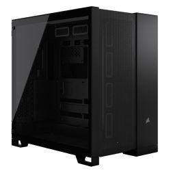CORSAIR - Corsair 6500D Airflow Dual Chamber Gaming Case w/ Glass Window, ATX, Fully Mesh Panelling, USB-C, Asus BTF Compatible, Black