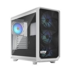 FRACTAL - Fractal Design Meshify 2 RGB (White TG) Gaming Case w/ Light Clear Glass Window, E-ATX, Angular Mesh Front, 4 RGB Fans, Fan Hub, Detachable Front Filter, USB-C