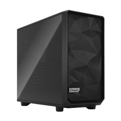 FRACTAL - Fractal Design Meshify 2 (Black TG) Gaming Case w/ Dark Tint Glass Window, E-ATX, Angular Mesh Front, 3 Fans, Fan Hub, Detachable Front Filter, USB-C