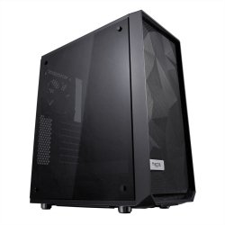 FRACTAL - Fractal Design Meshify C (Dark TG) Gaming Case w/ Dark Tint Glass Window, ATX, Angular Mesh Front, High-airflow, 2 x 12cm Fans