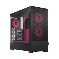 FRACTAL - Fractal Design Pop Air RGB (Magenta Core TG) Gaming Case w/ Clear Glass Window, ATX, Hexagonal Mesh Front, Magenta Interior/Accents, 3 RGB Fans & ARGB Controller