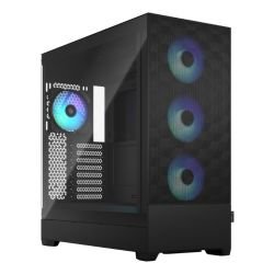 FRACTAL - Fractal Design Pop XL Air RGB (Black TG) Gaming Case w/ Clear Glass Window, E-ATX, Hexagonal Mesh Front, 4 RGB Fans & RGB Controller