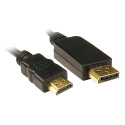 JEDEL - Jedel DisplayPort Male to HDMI Male Converter Cable, 1.8 Metres, Black