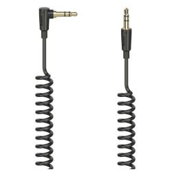 HAMA - Hama Flexi-Slim 3.5mm Jack Stereo Spiral Cable, 90° Male to Straight Male, 1.5 Metre